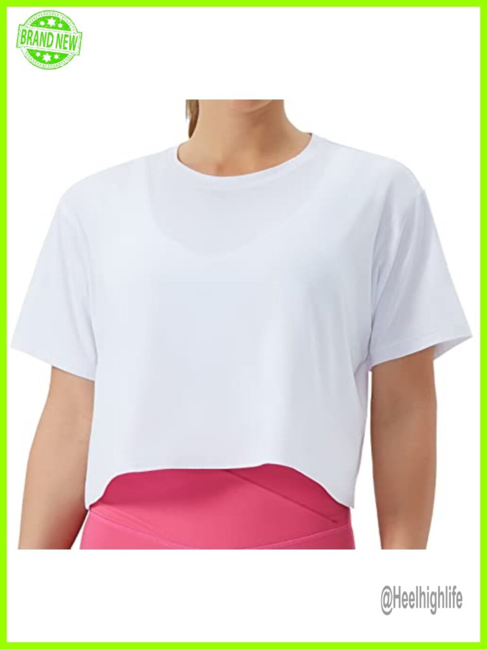 Crop T-Shirt Boxy Yoga Workout Short Sleeve Athletic Top